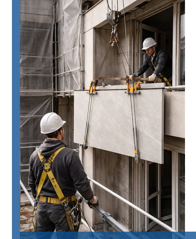 Подъем керамогранита на этаж в Находке грузчиками и техникой