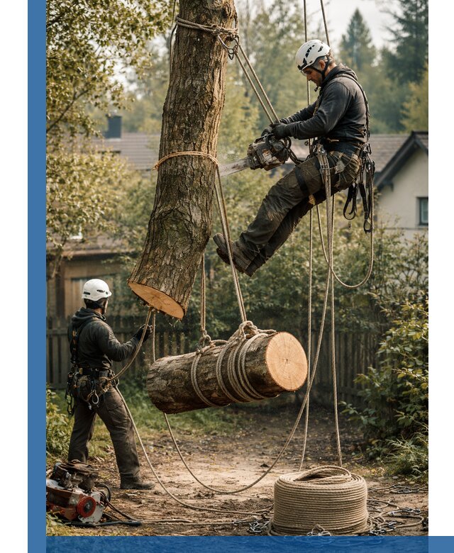 Валка деревьев частями в Находке, безопасно и аккуратно