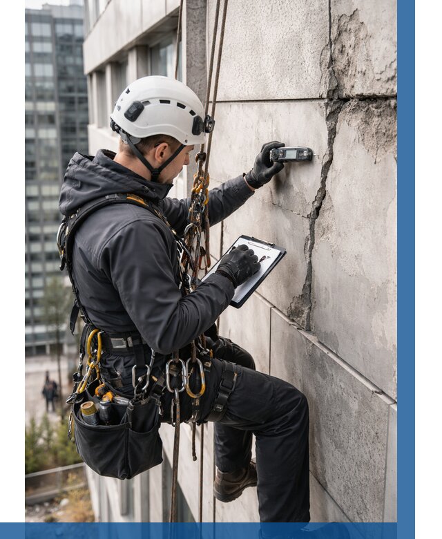 Обследование фасада альпинистами в Находке от 124 р. | ВЫСОТНИК-Нхд