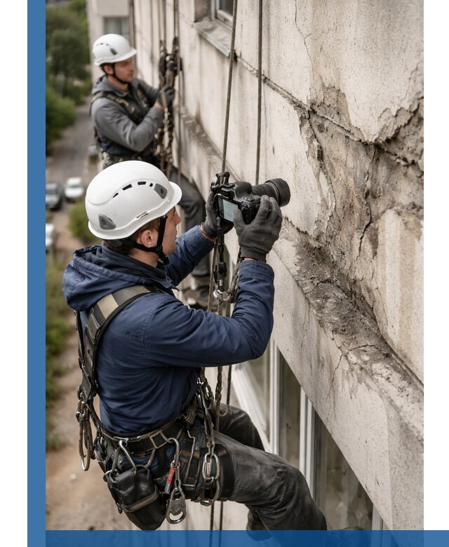 Фотофиксация дефектов фасада с высотной съемкой в Находке