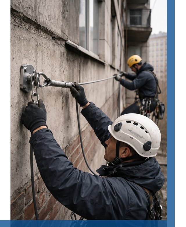 Монтаж анкерных линий в Находке от 3095 р. | ВЫСОТНИК-Нхд