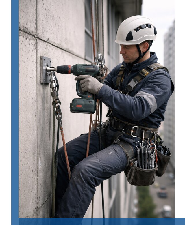 Установка анкерных точек для высотных работ в Находке